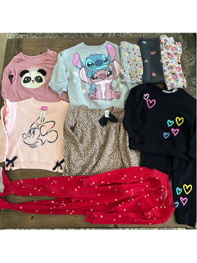 Girls Clothing Lot 3T Disney Minnie Mouse Stitch Sweatshirts Leggings 8 Pc